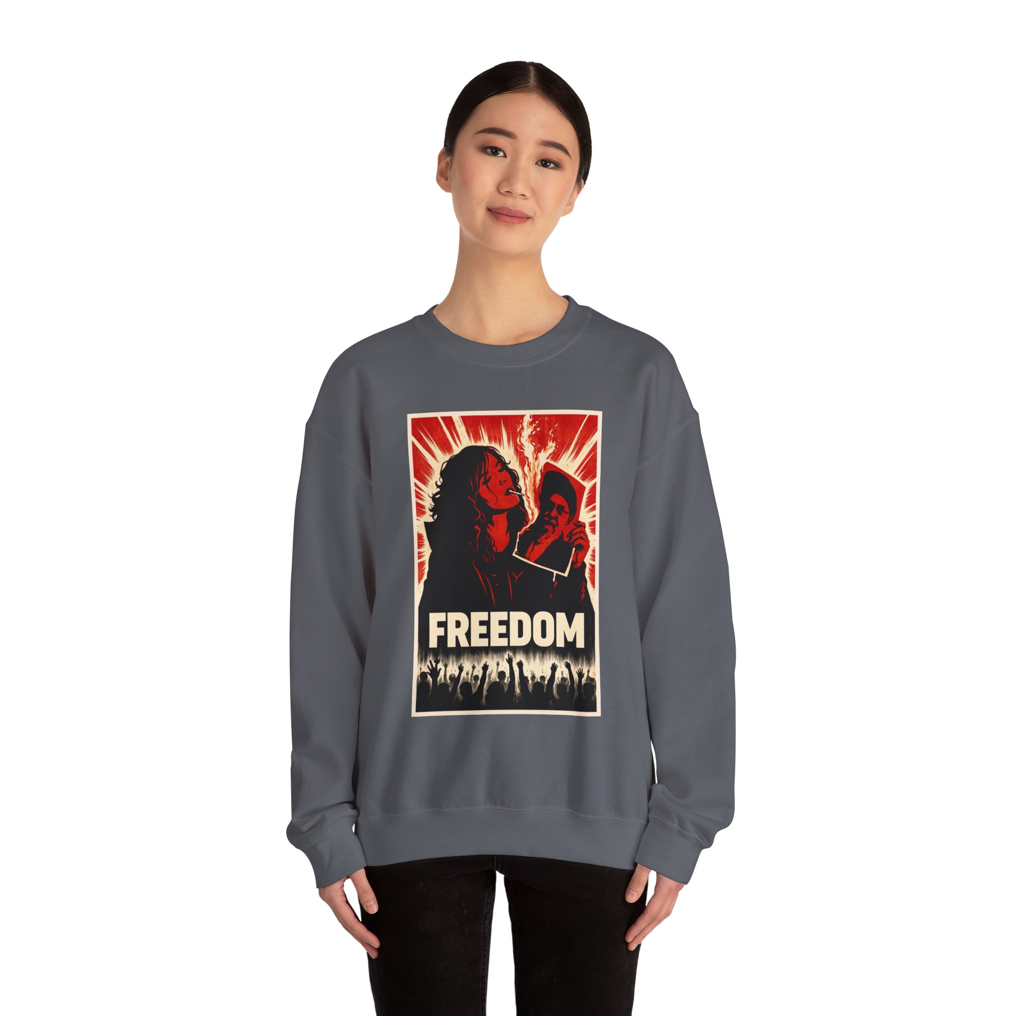 Freedom Protester Illustration Sweatshirt | Political Rally Graphic - Image 20