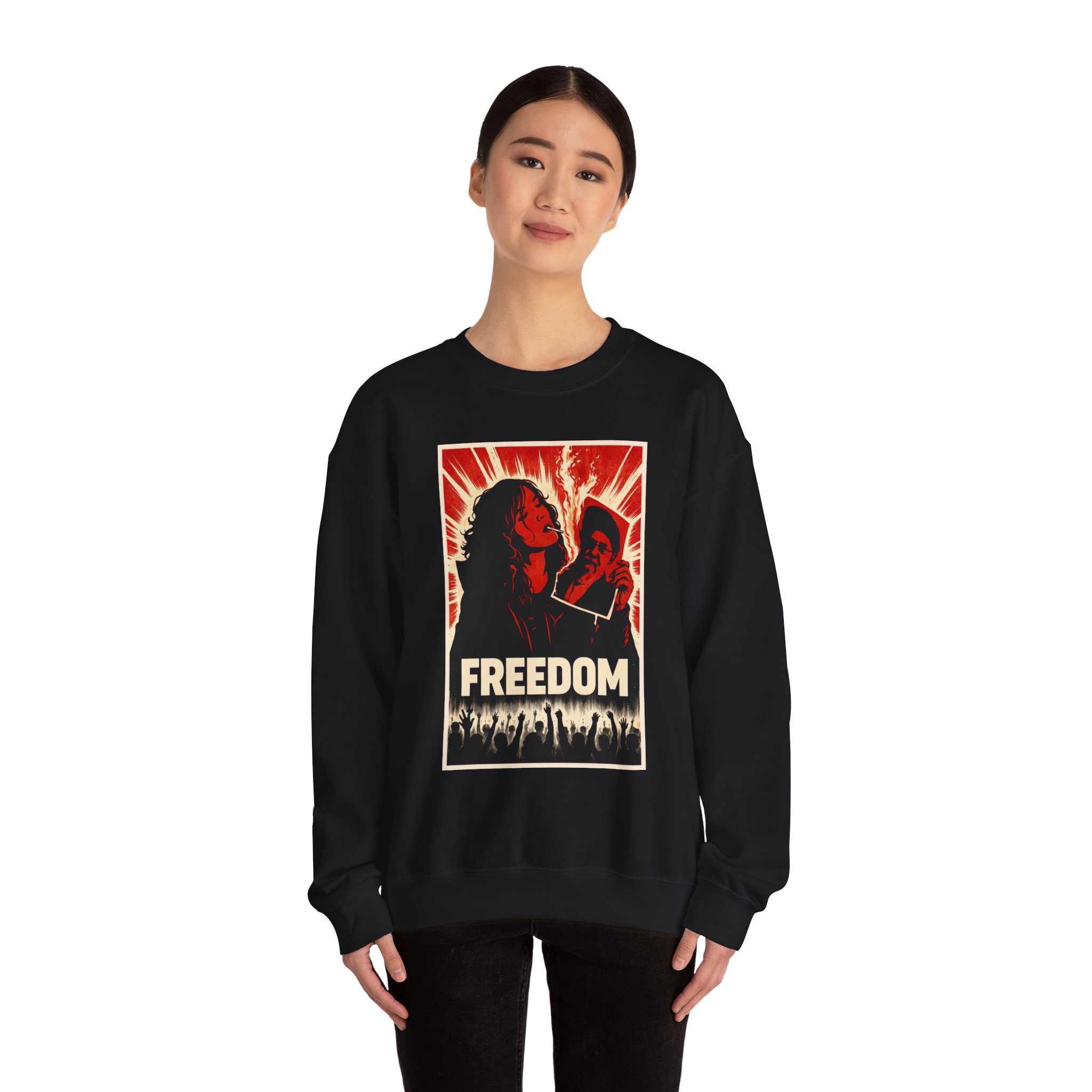 Freedom Protester Illustration Sweatshirt | Political Rally Graphic - Image 8