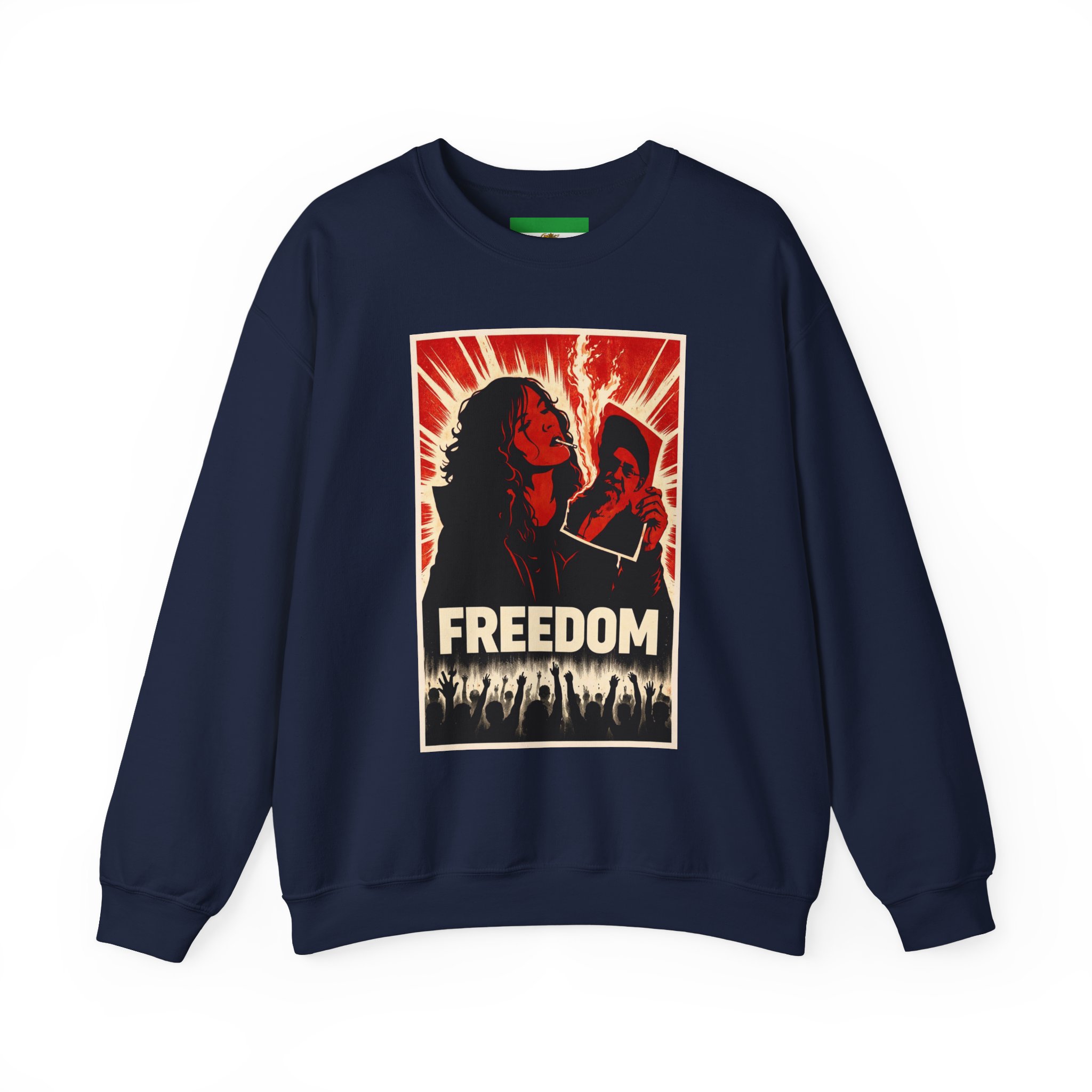 Freedom Protester Illustration Sweatshirt | Political Rally Graphic - Image 21