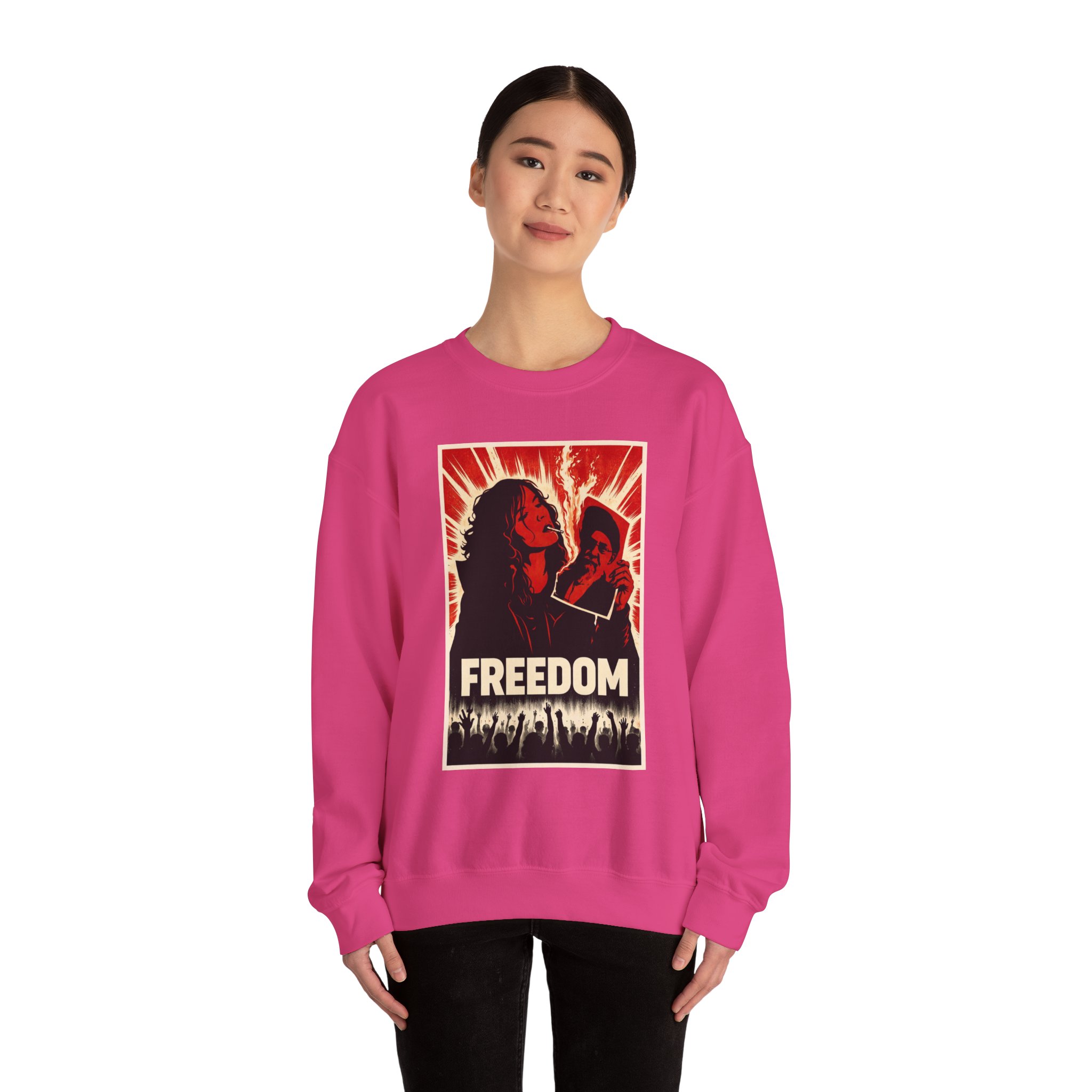 Freedom Protester Illustration Sweatshirt | Political Rally Graphic - Image 32