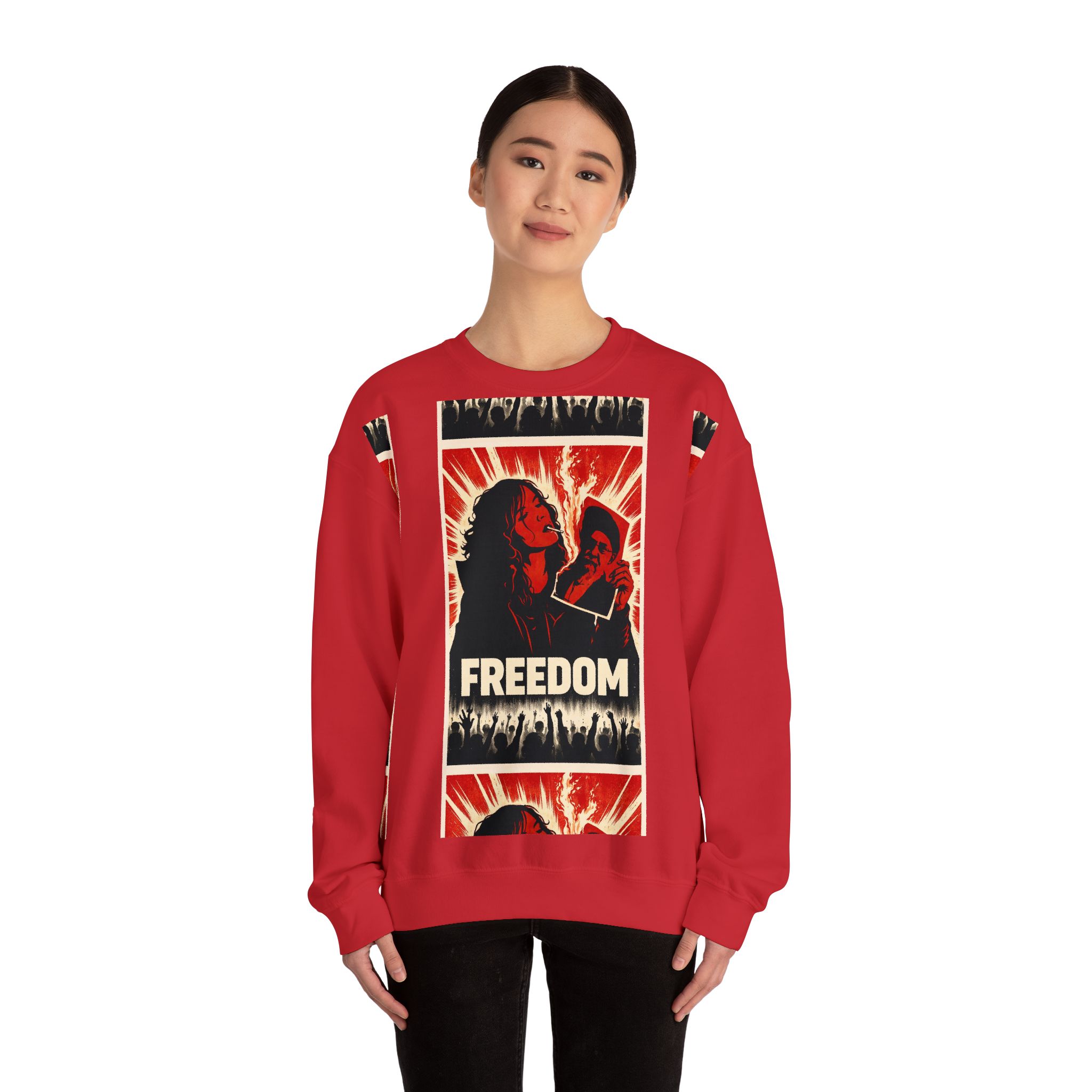 Freedom Protester Illustration Sweatshirt | Political Rally Graphic - Image 36
