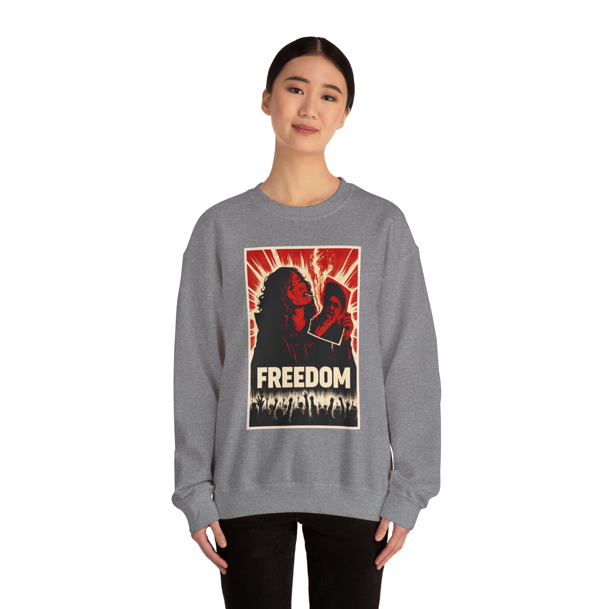 Freedom Protester Illustration Sweatshirt | Political Rally Graphic - Image 16