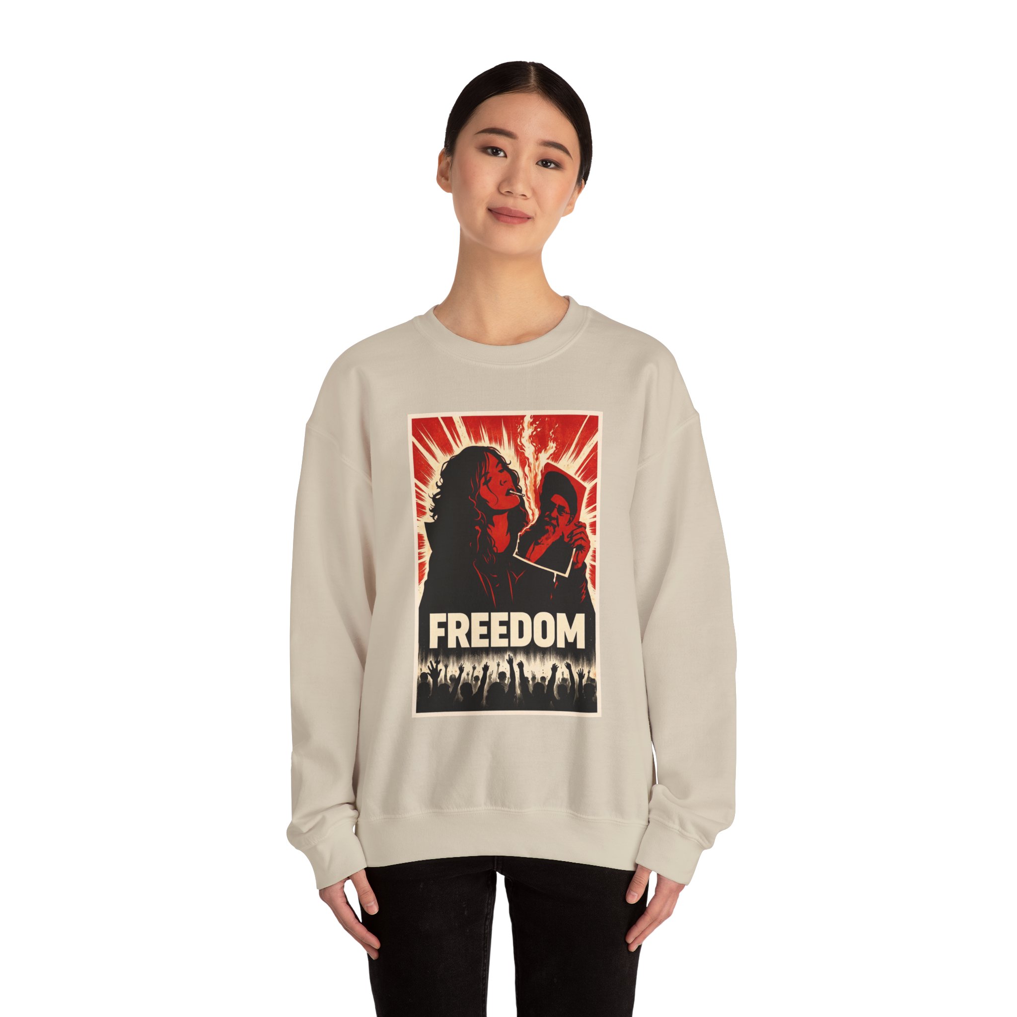Freedom Protester Illustration Sweatshirt | Political Rally Graphic - Image 12