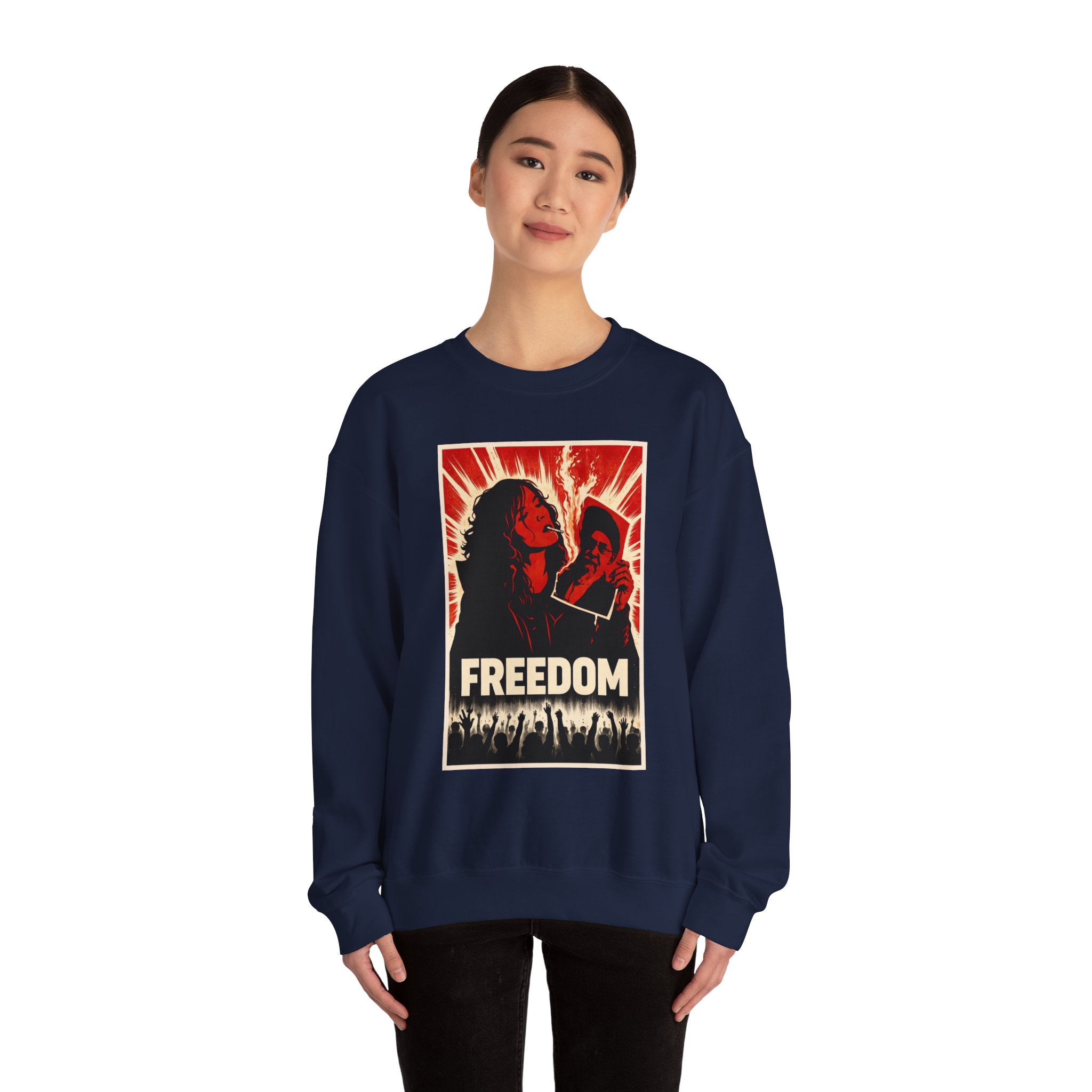 Freedom Protester Illustration Sweatshirt | Political Rally Graphic - Image 24