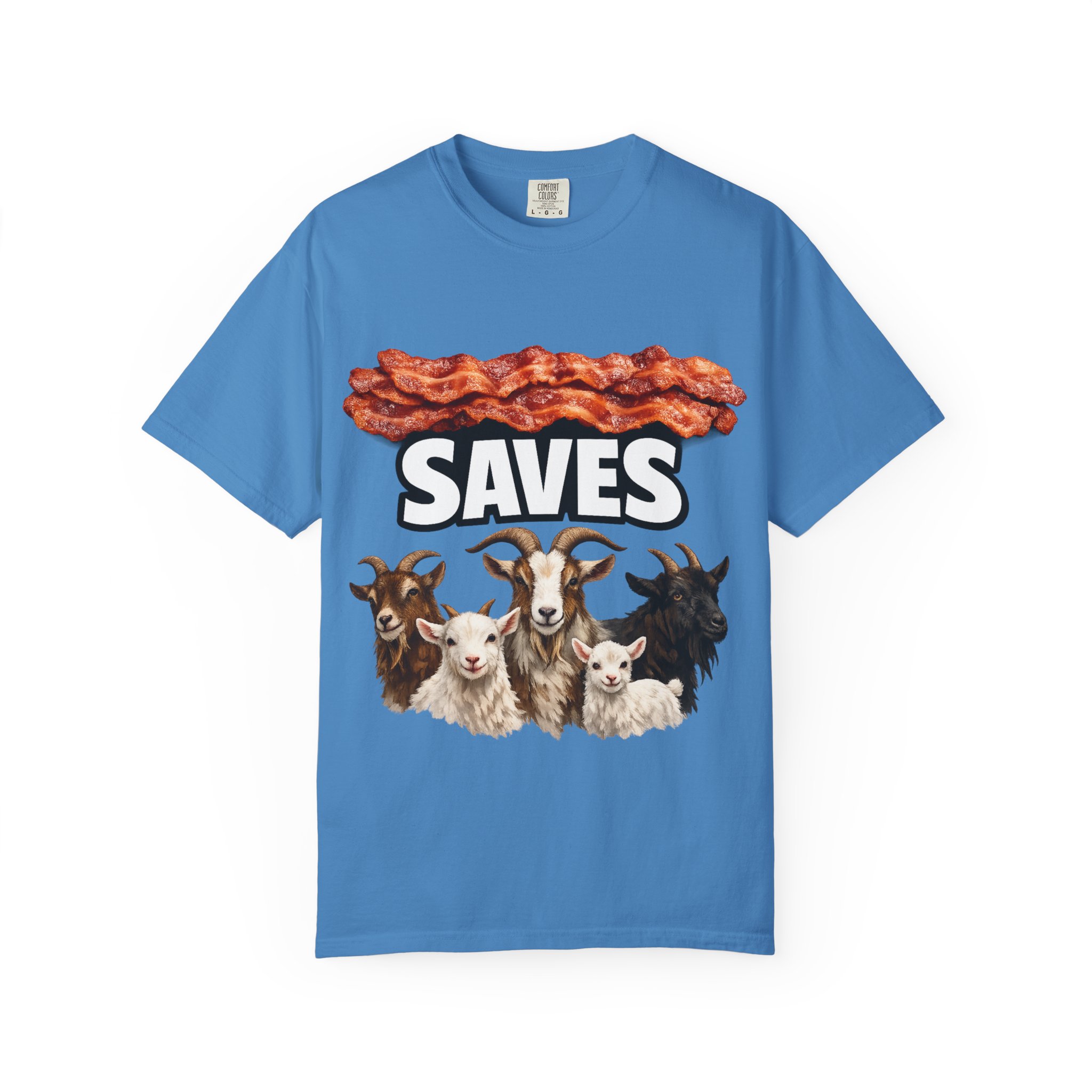Bacon Saves goats T-shirt | Bacon and Goats Graphic Tee - Image 29