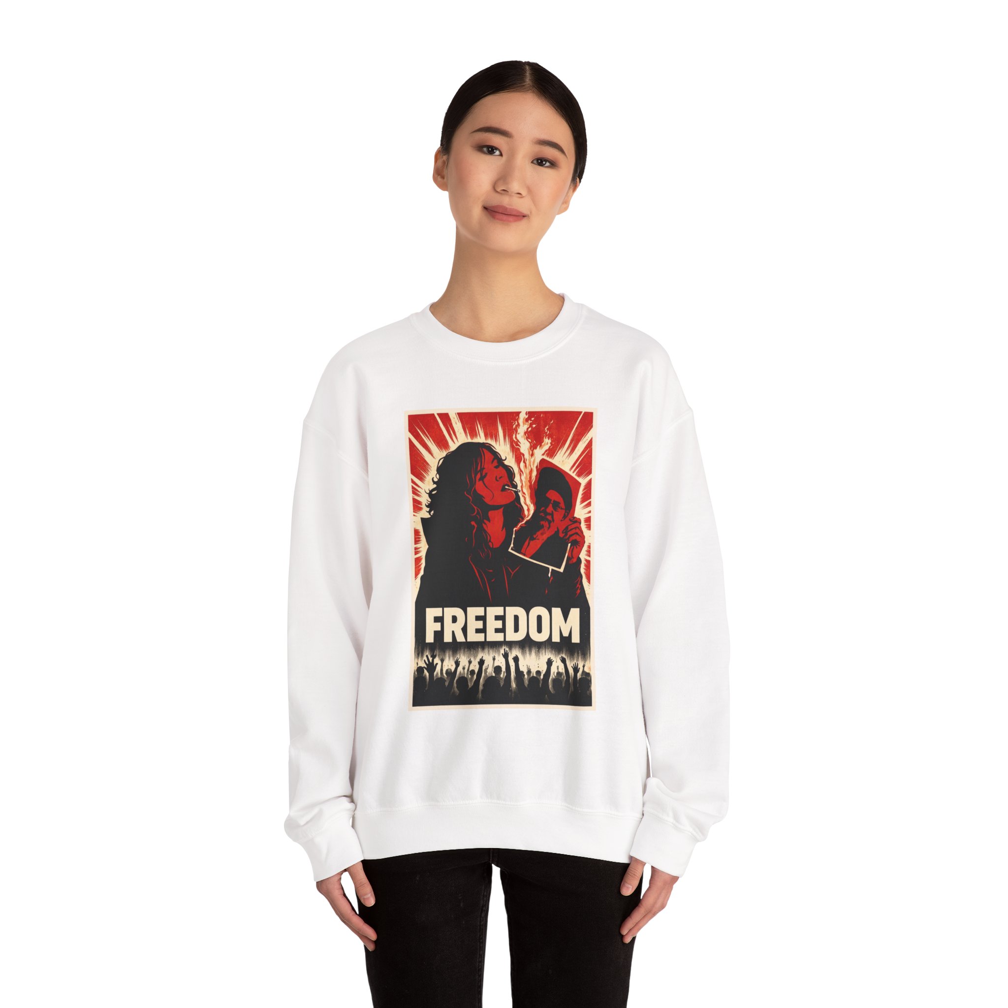 Freedom Protester Illustration Sweatshirt | Political Rally Graphic - Image 4
