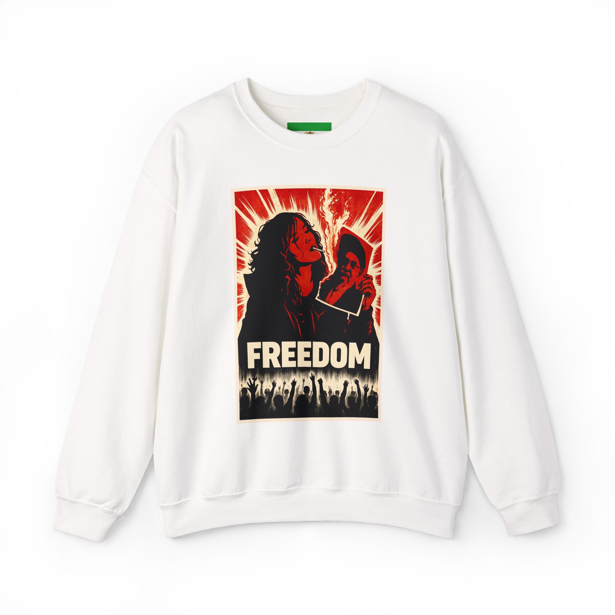 Freedom Protester Illustration Sweatshirt | Political Rally Graphic